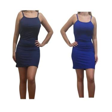 Imagem de Kit c/2 Vestidos Alcinha Canelado - Empório J, Marinho, Royal, Único