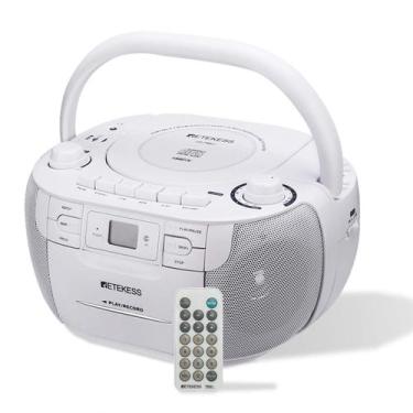 Imagem de Combinação de leitor de CD e cassete Boombox Retekess TR621 branca