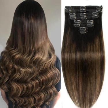 Imagem de Extensões de cabelo Clip-in Doupor 100% Brazilian Remy Human Hair