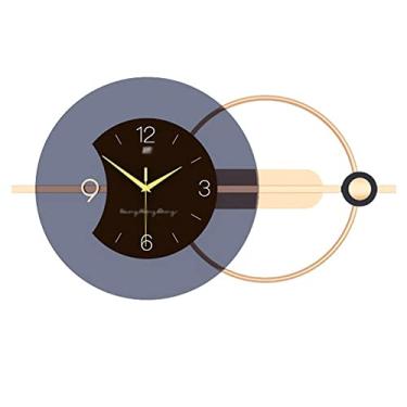 Imagem de Relógio de parede silencioso atmosférico acima de 50 cm sem gancho de rastro, moda criativa, luxo leve, adequado para sala de estar, quarto, entrada, sala de estudo, sala de estar, relógio de parede