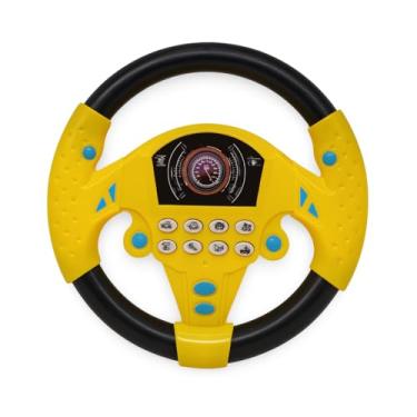 Imagem de Volante Infantil Interativo Musical Com Ventosa (Amarelo)