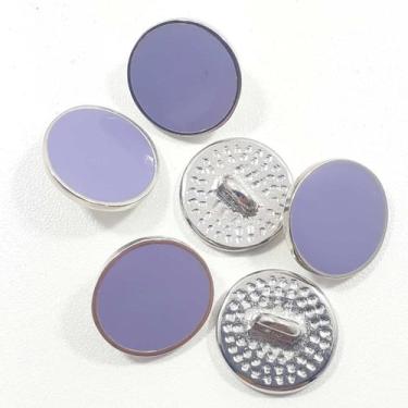 Imagem de Botão Metal Lilás Prata 15mm com Pé 15Un 100Un 200Un confecção camisas
