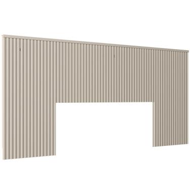Imagem de Cabeceira De Madeira Ripada Para Cama De Casal 240 cm Celine L05 Off White - Lyam Decor