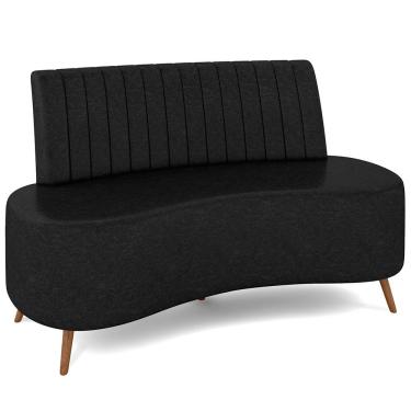 Imagem de Sofá Chaise Living 2 Lugares 160cm Para Sala  Cayman K01 Sintético Preto - Lyam Decor