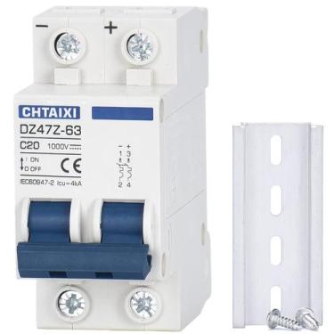Imagem de Disjuntor miniatura DC CHTAIXI DZ47Z-63 2P 1000V 20A