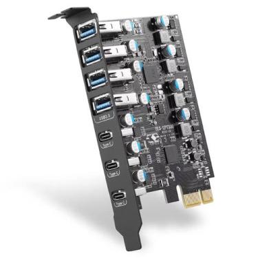 Imagem de Placa de expansão PCI-E para USB 3.0 de 7 portas para PC desktop - FAN