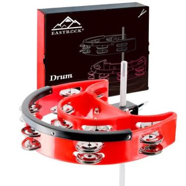 Imagem de Pandeiro de tambor EASTROCK com parafuso de montagem e jingles duplos
