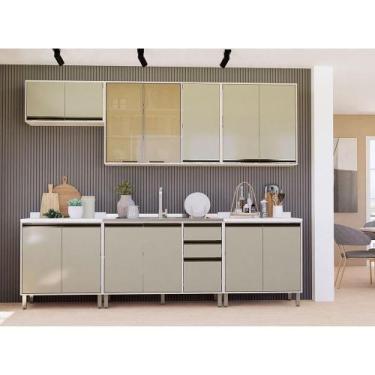 Imagem de Cozinha Modulada Compacta 5 Peças Sem Tampo Linea Luciane Mó Pátina Ff