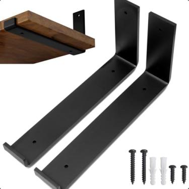 Imagem de rio design99 – 30cm - mão francesa cantoneira invertida – preta – ferro aço suporte para prateleira reforçada resistente industrial madeira bancada estante – 300mm