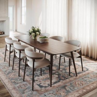 Imagem de Nuloom Lioraelle Tapete floral e paisley, 2,5 m x 3,5 m, lavável à máquina para sala de estar, quarto, sala de jantar, azul