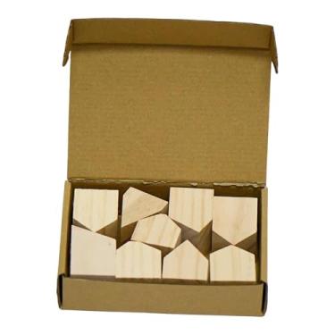 Imagem de KiBcsLic Casas de madeira inacabadas, enfeites, fazenda, grafite, desenho, brinquedo, arte em miniatura, blocos de casas de madeira, artesanato para férias no, 9 Unidades