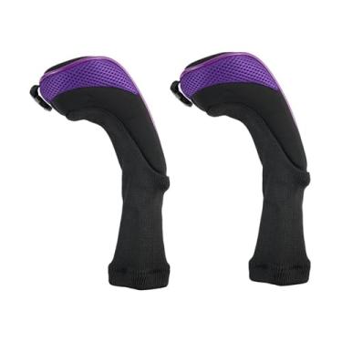 Imagem de menolana 2 peças de de cabeça de taco de golfe híbrido, protetor de taco premium anti-riscos, leve, acessórios para treinamento de golfe, Roxo