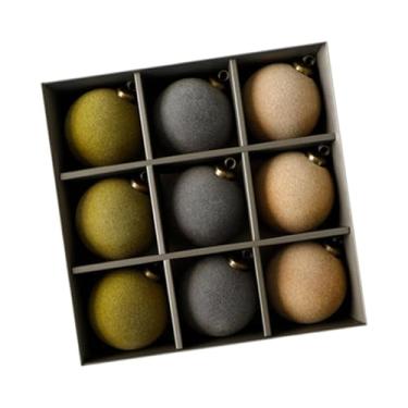 Imagem de Sclmgo Conjunto de 9 Bolas de Natal de Veludo de 8 Cm, Decorações Exclusivas para árvores de Natal, Aniversários, Festas, Janelas, Verde Cinza, Tamanho real