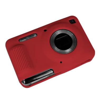 Imagem de Easy Hood Capa de câmera para Kodak PIXPRO FZ55, capa de silicone macio antiarranhões Slim Fit FZ55 DSLR Capa protetora para viagem, pele corporal, vermelho cereja