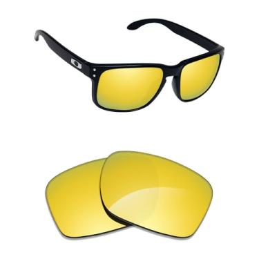 Imagem de Alphax Lentes de reposição espelhadas em ouro 24K não polarizadas para óculos de sol Oakley Jupiter Squared LX OO2040
