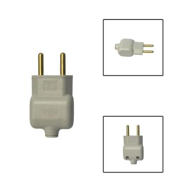 Imagem de Tomada Plug Macho Prensa 2 Pinos 20A 250V Branco