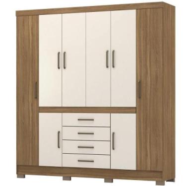 Imagem de Guarda Roupa Casal 08 Portas 84020 Amendola Off White Demobile Amendol