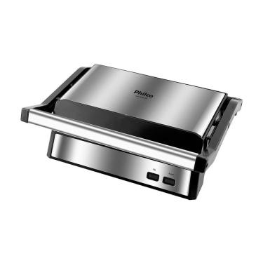 Imagem de Grill e Sanduicheira Philco PGR21PI Maxx Clean Inox / Preto