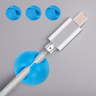 Imagem de 3 peças de clipes de cabo para gerenciamento de fios de mesa, cabos de carregamento USB, escritório, casa, mesa de cabeceira, organização