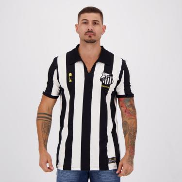 Imagem de RetrôMania Camisa Masculina Santos Bimundial Listrado 62/63