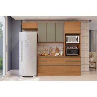 Imagem de Kit De Cozinha Completa 5 Peças Maxxi (2aéreos+1balcão+1torrequente+1complemento) C5p32 Canela - Kappesberg