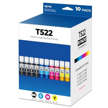 Imagem de 522 garrafas de refil de tinta de substituição para ET-2800 ET-2400 ET-4800 ET-2803 522 refil de tinta para tanque ecológico ET2800 ET2400 ET4800 ET2803 ET-2720 ET-4700 ET-4810 ET-220 840 2 Impressora