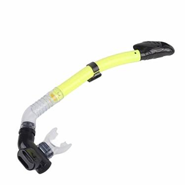 Imagem de ZJchao Tubo de Respiração para Snorkel a Seco, Tubo de PVC Flexível de 42 Cm, Equipamento de Mergulho para Adultos de Snorkel Com Válvula de Drenagem Dupla para Mergulho Com, Autônomo e Livre