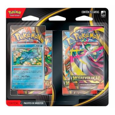 Imagem de Blister Quadruplo Pokémon Mega Evolução Golduck 25 Cartas 10051 35659 - Copag