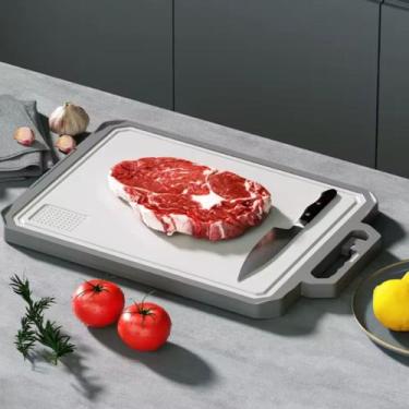 Imagem de Tábua de Corte Antibacteriana com Afiador e Suporte Vertical - Atacadã