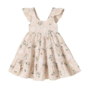 Imagem de Vestido para meninas YOUNGER TREE Summer Ruffle Halter 3-4T