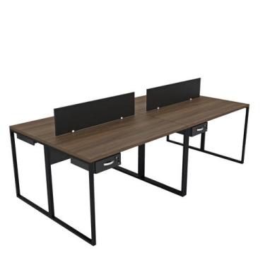 Imagem de Escrivaninha Mesa Escritório com 4 Lugares - Netmobil