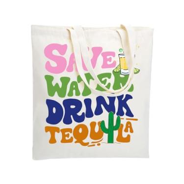 Imagem de WZJHCL Bolsa de tequila para bebedouro de tequila, reutilizável, sacola de mercearia, presente para amantes de tequila, economize água, bebida, tequila, bolsa, Sacola Tequila, Large