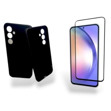 Imagem de Capa Capinha Conjunto Premium de Proteção Para Samsung Galaxy A54, Capa de Silicone com Interior Aveludado, Película de Vidro Temperado, 2 Peças, Resistente à Água