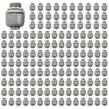 Imagem de HDHAODA Conectores de conduíte, conector apertado líquido de 3/4 polegadas NPT não metálico para conexões de conduíte flexíveis elétricas de PVC, reto de 180 graus, listado pela UL para ferramentas de