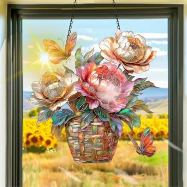 Imagem de Apanhador de sol de acrílico colorido, apanhadores de sol, decoração de janela suspensa de borboleta colorida, arte de parede de arco-íris, para quarto, varanda, interior, exterior, jardim, enfeites