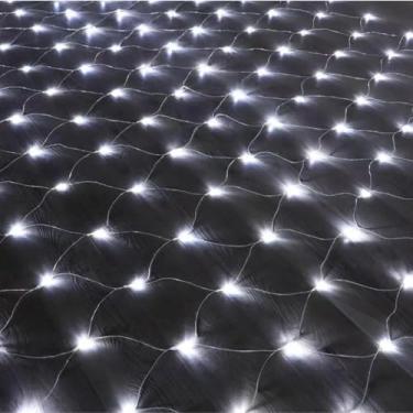 Imagem de Luzes de Natal，Pisca Pisca Led Cascata，Cordão de Luz de Fada 3mx2m 160 Leds Lâmpada para Festa de Casamento Natal Decoração Festiva(Branco Frio,3x2M/127V)