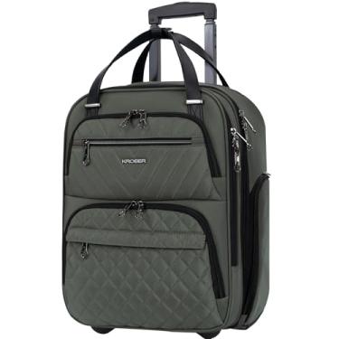 Imagem de Mala de viagem KROSER multifuncional para levar sob o assento, 40,6 cm, leve, noturna, para mulheres, Verde militar, 16“