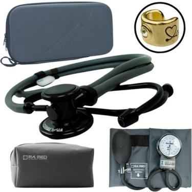 Imagem de Kit Esteto Black Aparelho Pressao Premium Esfigmomanometro Oferta - PA