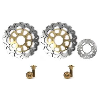 Imagem de Arashi Discos de freio dianteiros traseiros rotores com parafusos de montagem para Kawasaki Versy.s 1000 2015-2021, ZZR 1400 2006 2007 ABS 2006-2020, Ninja ZX-14R 2006-2017 ABS 2013-2017