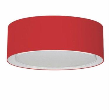 Imagem de Plafon Cilíndrico Duplo Vivare Md-3038 Cúpula Em Tecido 80x30cm - Bivolt Bordo 127/220v