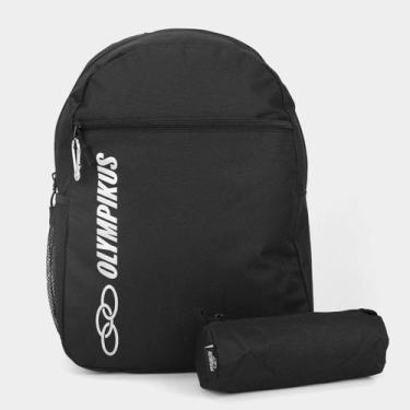 Imagem de Kit Mochila Olympikus 16L + Estojo, Preto, Único