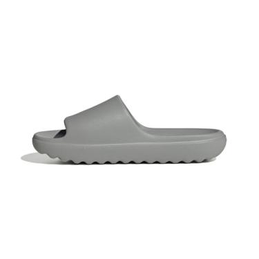 Imagem de adidas Sandália unissex Adilette Lumia Slide para adultos, Prata metálica/prata metálica/prata metálica, 6 Women/5 Men