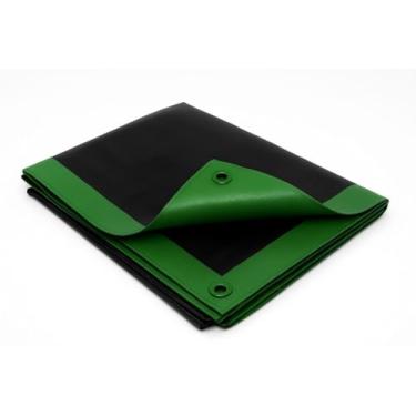 Imagem de Lona PVC Emborrachada para Caminhão, Verde e Preta, Antichamas, 3x4 Metros, 500 Micras, Cobertura Vinil