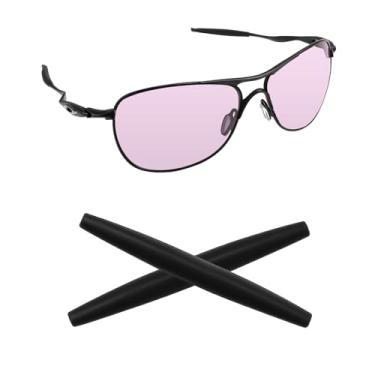 Imagem de Biyxpiv Meias auriculares de substituição para óculos de sol Oakley Crosshair 2012 OO4060, fácil instalação – Meias de orelha