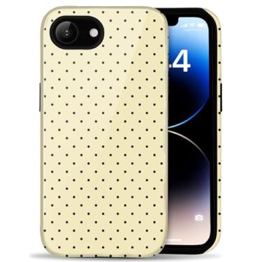 Imagem de Amzfield Capa compatível com iPhone 16e linda estampa de bolinhas estética retrô para mulheres meninas outono simples chique feminino bonito camada dupla proteção híbrida elegante capa para iPhone 16