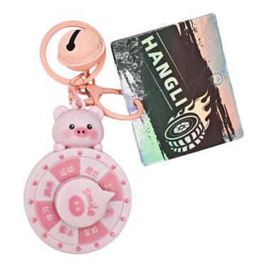 Imagem de Chaveiro Piggy Spinner com luz e som para crianças e amantes de animais