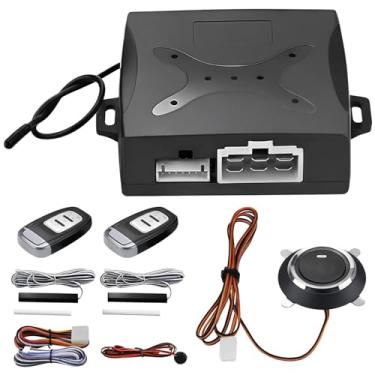 Imagem de Kit de ignição de partida sem chave – Começa o controle remoto com sistema de alarme de carro universal, 16 x 14 x 7 cm, veículos de plástico de 12 V para acionamento de alarme do sistema, instalação