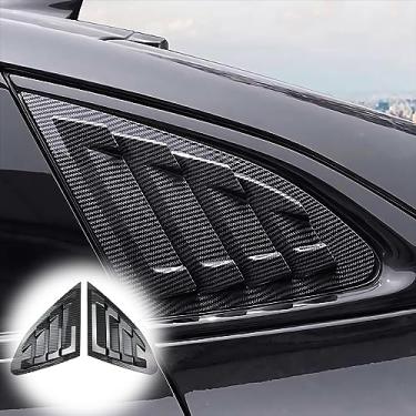 Imagem de MUXEE Para Chevrolet Malibu 2016-2024, 2 peças, impressão, persianas, janela, traseira, ventilação, persianas, guarnição de persianas, acabamento esportivo de fibra de carbono ABS, acessórios