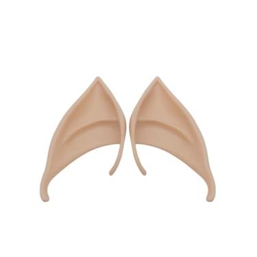 Imagem de Dois pares de orelhas de elfo de látex para mulheres - Pontas de orelha pontiagudas macias e flexíveis, Cor natural da pele, 10cm+12cm