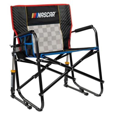 Imagem de GCI Outdoor Cadeira esportiva NASCAR Freestyle XL para acampamento e lateral | Cadeira de balanço dobrável portátil com apoios de braços duráveis e suporte para bebidas | Ótimo para grandes e altos